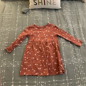 Old Navy Heart Patterned Kids Dress pink white 3T